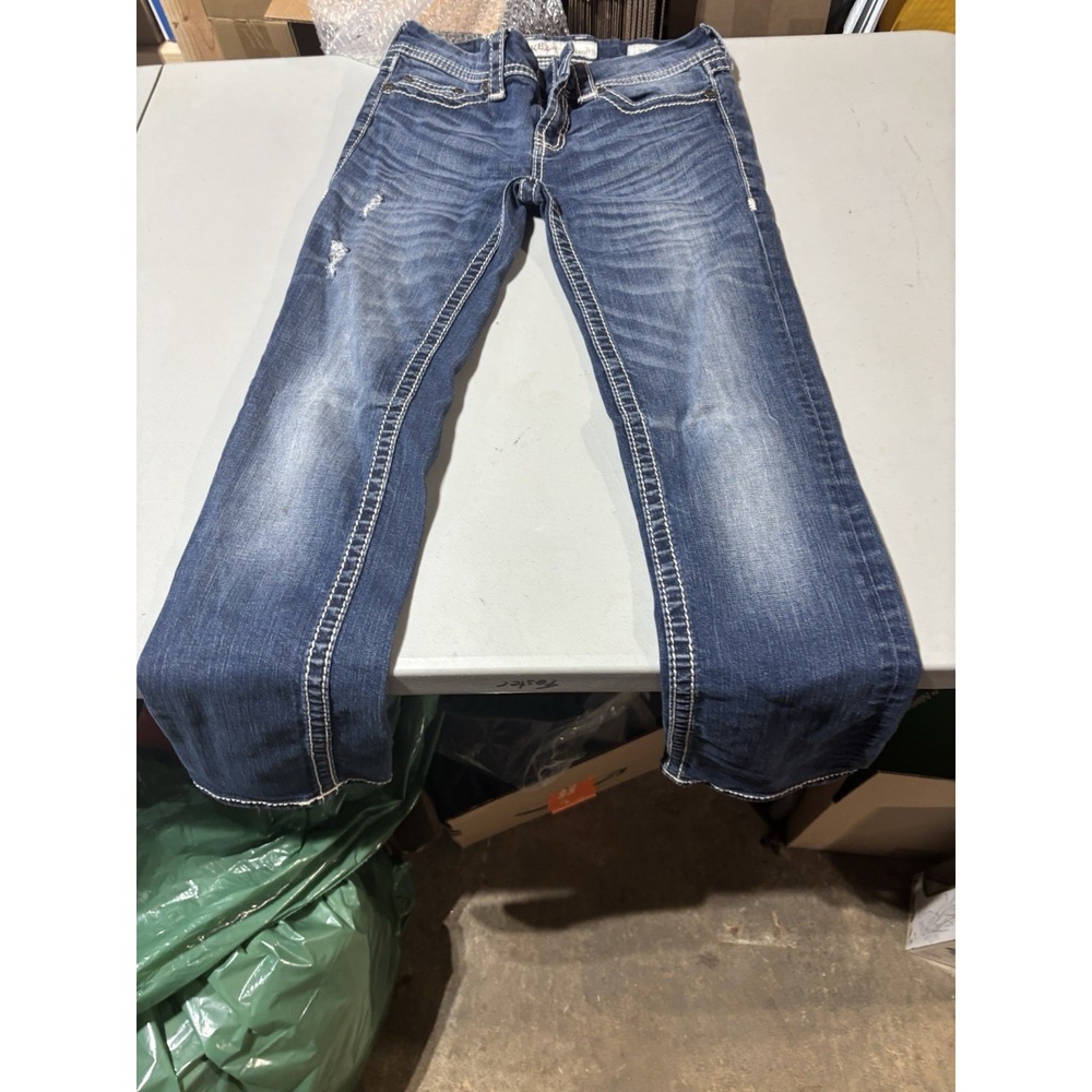 BKE Buckle Addison Boot Womens 26 (28x28) Stretch Dark Wash Low Rise Denim Jeans